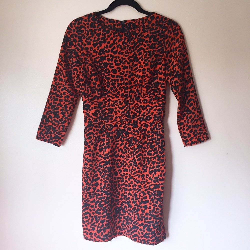 TopShop Orange Leopard Dress - Picture 2 of 4